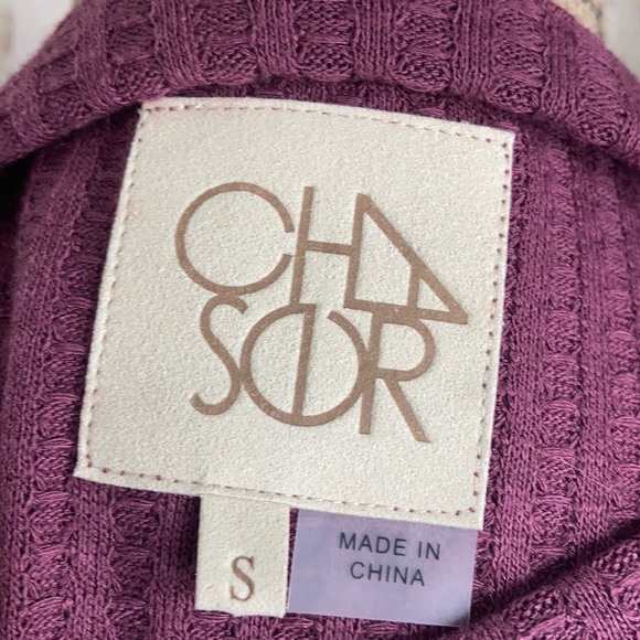 Chaser maroon plum waffle weave long sleeve shirt - Picture 13 of 16